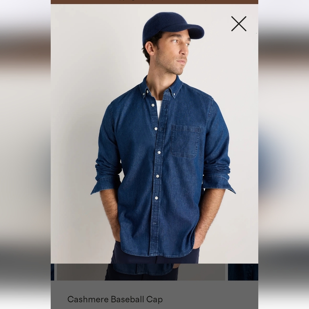 Quince Cashmere Baseball Hat True Navy Xs/S